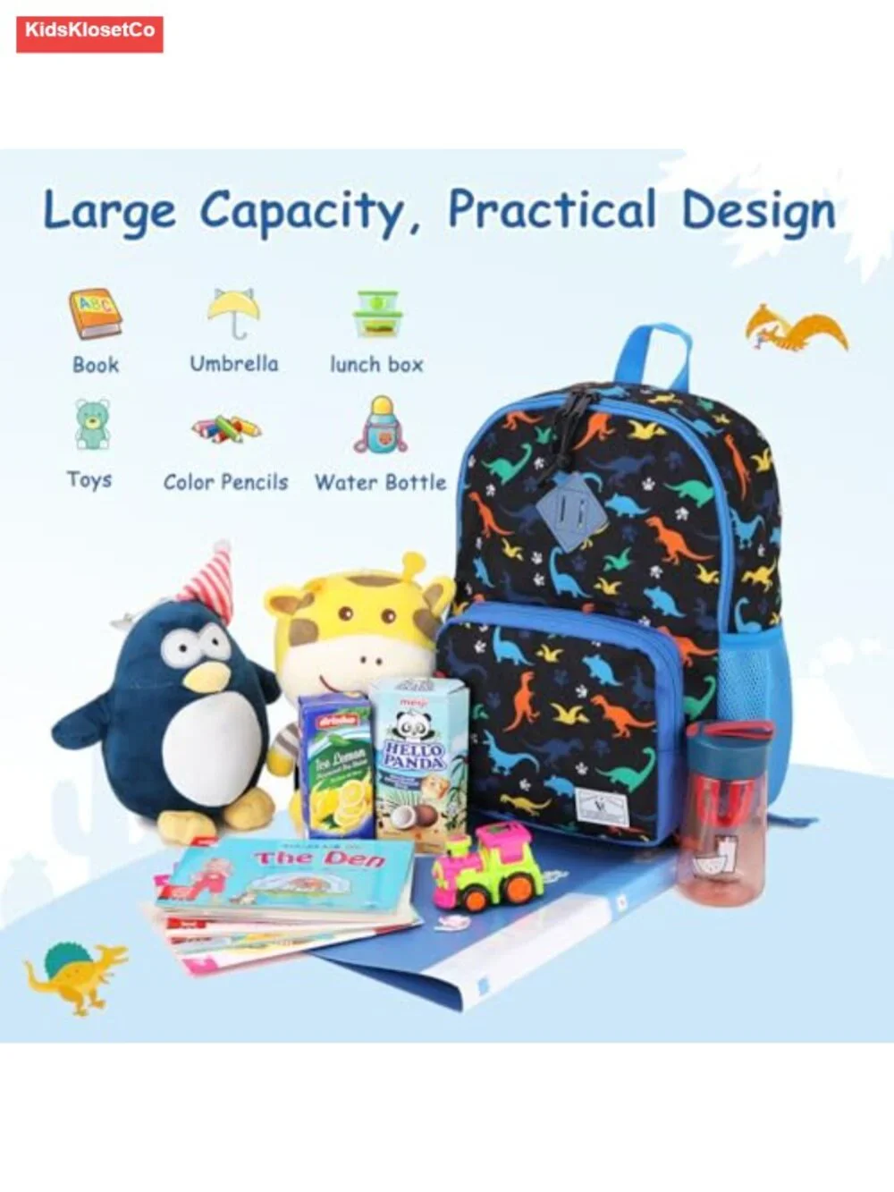Kids Lightweight Backpack for School, Polyester, Water Resistant, Daypack